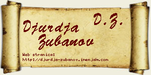 Đurđa Zubanov vizit kartica